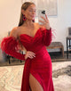 Sweetheart Red Prom Dress with Sleeves