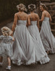 Dusty Blue Long Chiffon Bridesmaid Dress