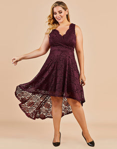 High Low Lace Plus Size Mother of the Bride Dress