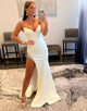 Sheath High Slit White Prom Dress