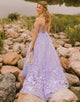 Lilac Tulle Prom Dress with Appliques
