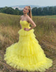 Yellow Sweetheart Tulle Princess Prom Dress