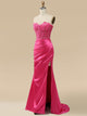 Sweetheart Pink Long Prom Dress with Lace