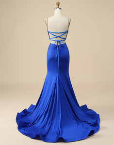 Beaded Mermaid V-neck Long Prom Dress