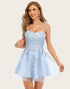 Blue Jay Spaghetti Straps Homecoming Dress
