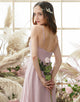 Blush Chiffon Asymmetrical Bridemaid Dress