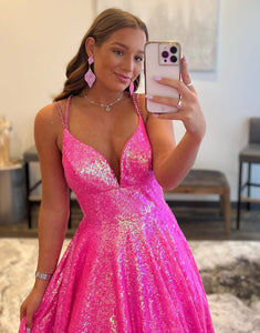 A-line Sequin Prom Dance Dress