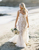 White Mermaid Wedding Dress with Appliques