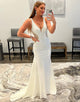 White Mermaid Beaded Prom Dress