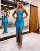 Glitter Sequin Prom Dress with Split