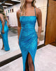Glitter Sequin Prom Dress with Split