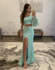 One Shouler Mermaid Two Piece Prom Dress