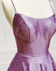 Satin Beaded Lilac Long Prom Dress