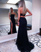 Strapless Mermaid Lace Black Prom Dress