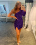 Sexy Glitter One-Shoulder Sequins Homecoming Dress Party Dress