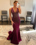 V-neck Mermaid Prom Dress with Beading