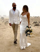 Simple Cowl Neck Beach Wedding Dress