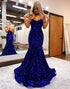 Sequin Mermaid Royal Blue Prom Dress