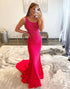 One Shoulder Mermaid Beaded Prom Dress