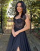 A-Line Black Sweetheart Long Prom Dress