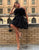 Strapless Black Homecoming Dress with Feather