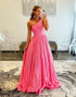 Pink Cute One-Shoulder Backless Long Prom Dress