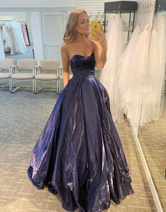 A-Line Purple Sweetheart Long Prom Dress
