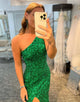 Sequin Green Prom Dress with Split