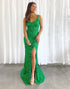 Sequin Green Prom Dress with Split