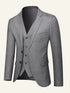 Grey Plaid 3 Piece Notched Lapel Men's Wedding Suits