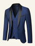 Dark Blue Shawl Lapel 3 Piece Men's Wedding Suits