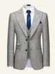 Grey Plaid Peak Lapel 3 Piece Men Wedding Suits