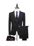 Grey Pinstripe Notched Lapel Men's 2 Pieces Suits