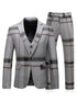 Grey Stripe Notched Lapel Men's 3 Pieces Suits