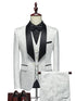 White Jacquard Shawl Lapel 3 Pieces Men's Suits