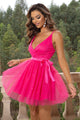 Spaghetti Straps Yellow Tulle A Line Short Homecoming Dress