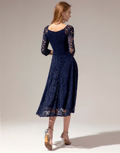 Navy Blue Lace Mother of the Bride Dress