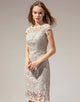 Grey Lace Short Mother Of the Bride Dress