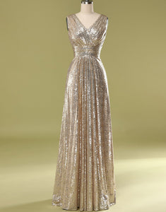 Champagne Sequin Bridesmaid Dress