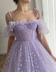 Off the Shoulder Lilac Party Dress