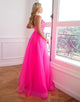 Detachable Pink Sequin Prom Dress with Split Front