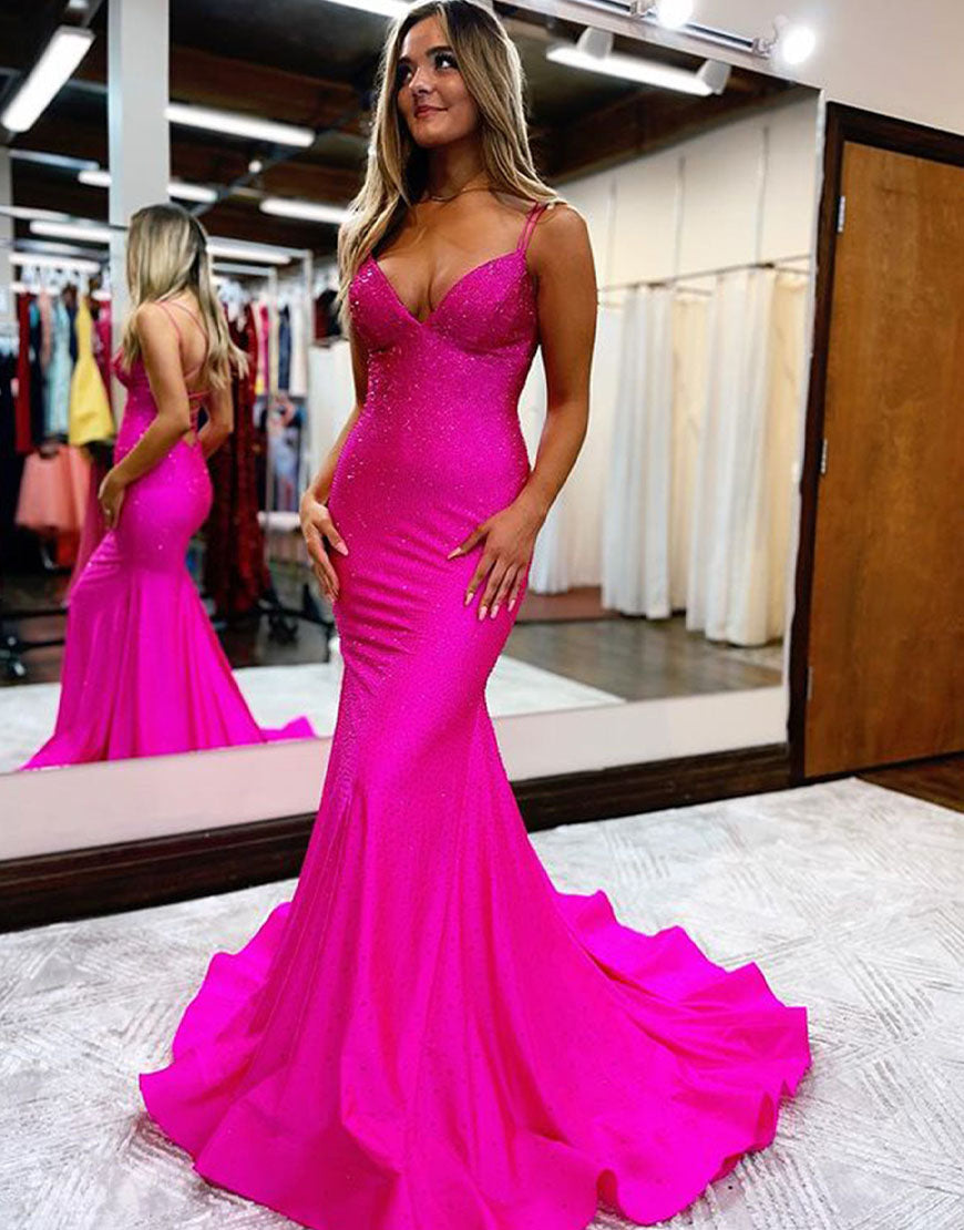 Dressself Mermaid Beaded Tight Prom Dress Long Evening Dresses Dressself Mermaid Beaded Tight Prom Dress Long Evening Dresses