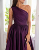 One Shoulder Long Purple Prom Dress with Split