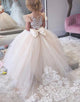 Ball Gown Baby Girls Party Dress Cap Sleeves Puffy Princess Flower Girl Dress