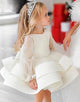 Princess Girl Party Dresses with Illusion Sleeves Puffy Layers