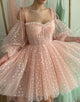 Sweetheart Light Pink Homecoming Dress with Sleeves