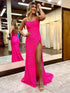 Mermaid Spaghetti Straps Sequin Prom Dress with Slit