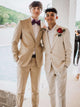 2 Piece Light Khaki Notched Lapel Men's Prom Suit