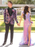 Purple Sequins Shawl Lapel Men's Prom Blazer