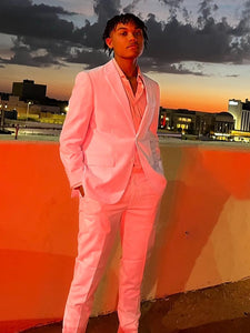 White Notched Lapel 2 Piece Men's Prom Suit